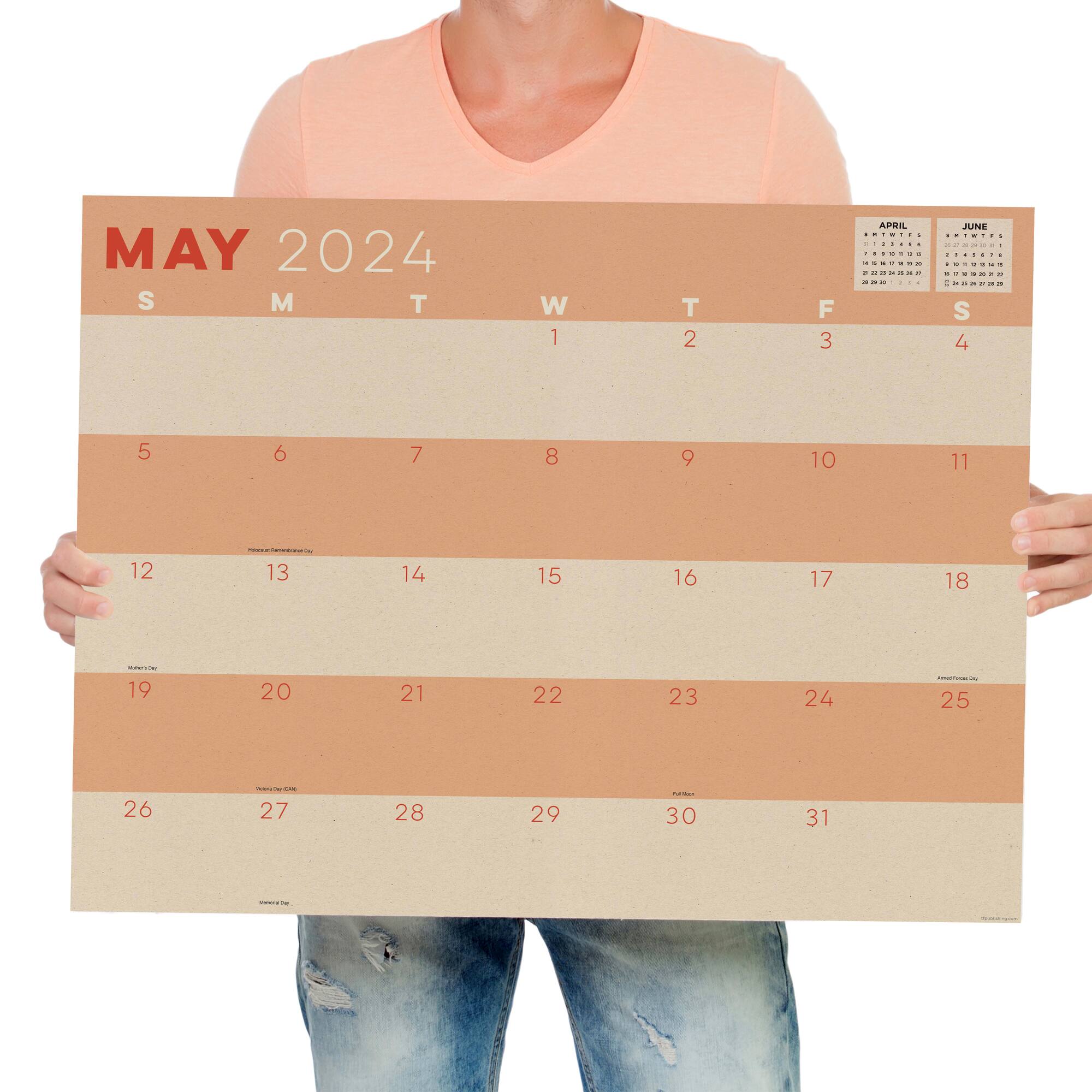 TF Publishing 2024 Kraft Desk Pad Monthly Blotter Calendar